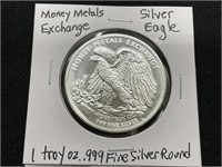 Money Metals Exchange Eagle Silver Round
