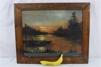Orig. Signed K. Allen "Sunset Lake" Painting
