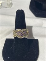 Amethyst Ring - 925 wit swirl topaz