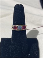 10K Multi colored Stone Ring - 925