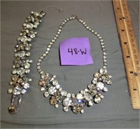 W- ornate costume rhinestone necklace & bracelet