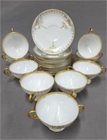 Fine Porcelain Bouillon Cups & Saucers