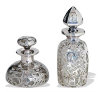 Sterling Over Glass Perfume and Decanter