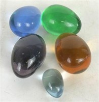 Selection of Glass Colored Eggs including Murano