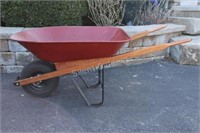 Heavy Duty Steel, Wooden Handle Wheel Barrow