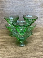 Lot of Uranium Glass Dessert Cups (6)