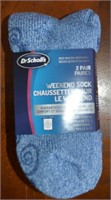 2 Pair Dr Scholl's Weekend Socks (Non Slip)