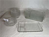 16 pcs glass trays and bowls