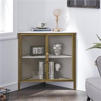 VECELO Corner Cabinet/Table, 3-Tier Shelves with