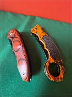 Pair of Pocket Knives Orange 3 1/4" blades
