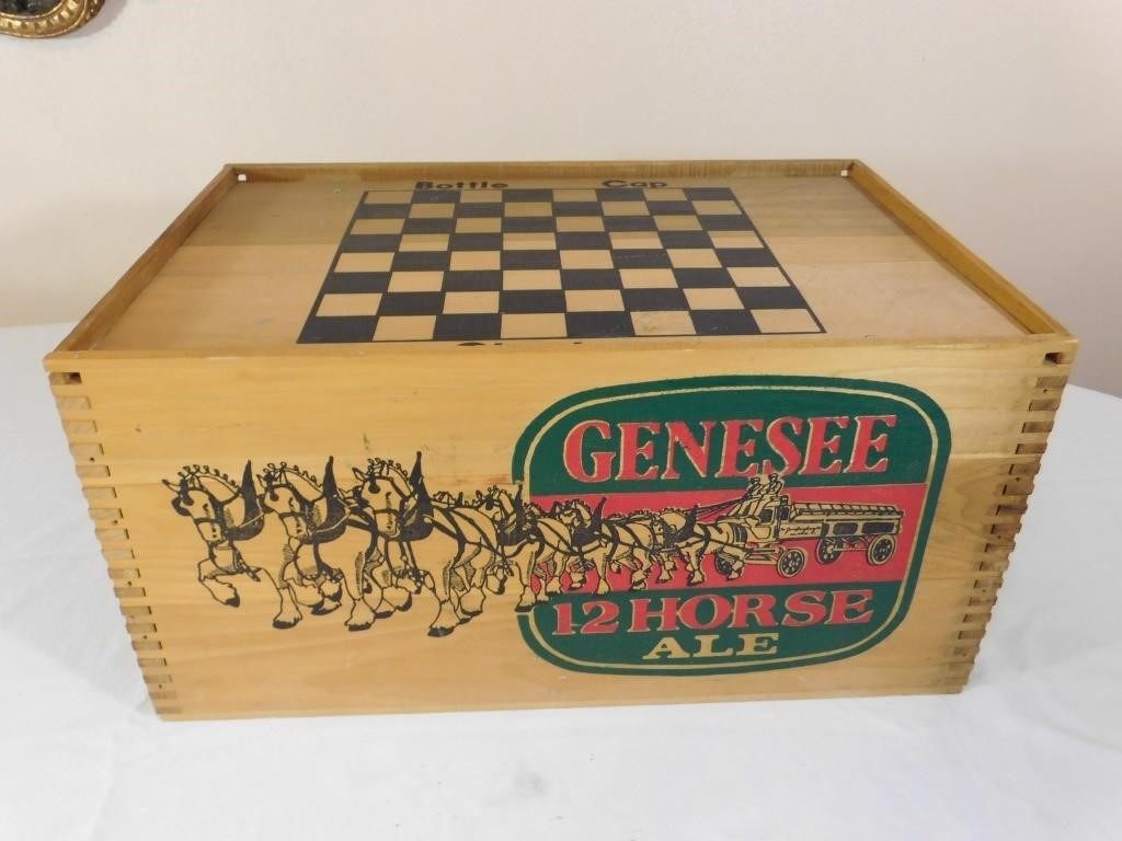 Genesee 12 Horse Ale Checker Board Beer Crate