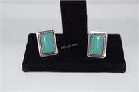 Pair of Sterling Cufflinks with Turquoise