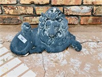 Painted Faux Concrete Lion