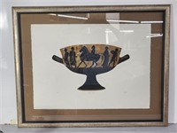 Large hand signed Greek etching