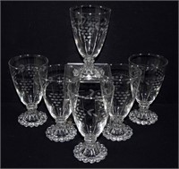 6 Pc Etched Glass Boopie Base Cocktail Glasses