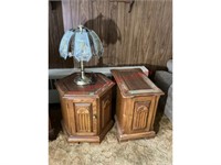 Two End Tables & Lamp- Tops *Rough