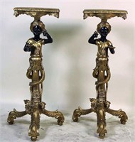 PAIR OF CAST & GILDED HALTON BLACKMOORS