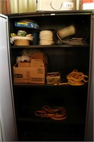 CONTENTS OF CABINET - ELECTRICAL, HOOKS , FILTERS