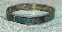 .925 Sterling Mexico Turquoise Aztec Design