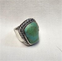 LADIES STERLING RING W/ TURQUOISE STONE