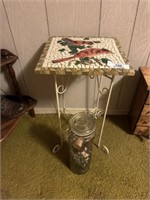 Tile Top Stand Table & Misc