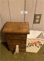 Child's 4 Drawer Chest & Waste Can