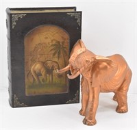 Decorative Box W / Elephant Piture &