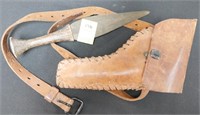 LEATHER HOLSTER & EARLY KNIFE