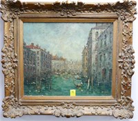 OIL ON CANVAS OF VENICE CANAL