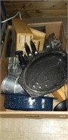 kitchen pans and knives
