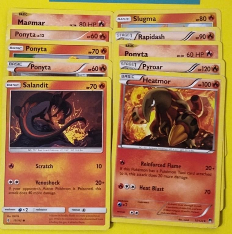 10 X Pokemon Cards Heatmor and others