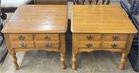 Wooden End Tables with Drawers