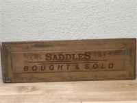 Vintage Primitive Wood Saddle  Shop Advertising