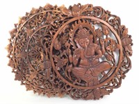 (2) Indian Style Carved Wood Wall Hangings