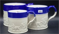 A Spode graduated set of 3 stoneware hunting mugs