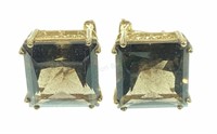 10k Yellow Gold & Smoky Quartz Earrings