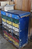 Vintage Industrial Steel Parts Cabinet
