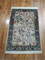 Persian Fringed Wool/Silk Area Rug