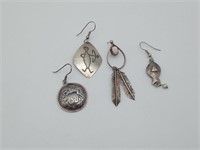 Native American Sterling silver MISS MATCH EARRING