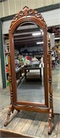 Large 75" Mahogany Ornate Dressing Mirror