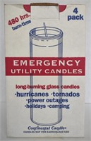 Emergency Long-Burning Glass Utility Candles