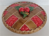 Vtg. Cherry Pie Ceramic Plate Holder Keeper