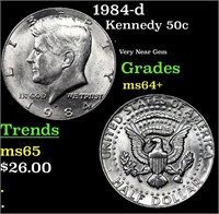 1984-d Kennedy Half Dollar 50c Grades Choice+ Unc