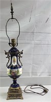 BLUE PORCELAIN URN LAMP