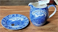 COLLECTIBLE PLATE & PITCHER SHEPHERD OF THE HILLS