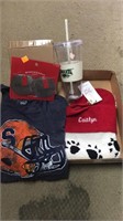 Misc lot. Tags.  Eagle cup.  T-shirt.  Dog