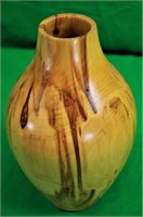 Signed 10 1/4" Wood Vase