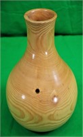 Signed 11"  Wood Vase