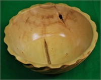 Signed 3 1/4" Sculpted Wood Bowl