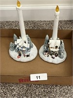 Pair of Thomas Kinkade Battery Op Candles